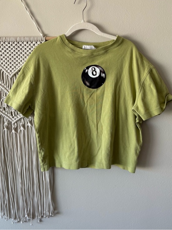 Double Zero Tops - Double Zero Olive Green 8-Ball Crop Tee